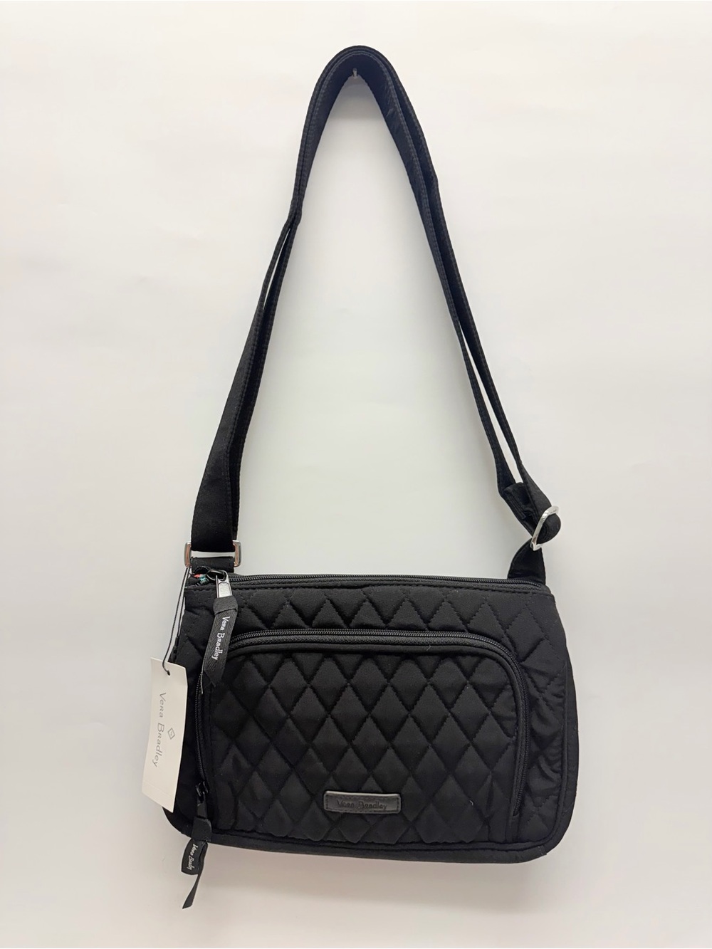 VERA BRADLEY Hipster Microfiber Quilted Crossbody RFID Black